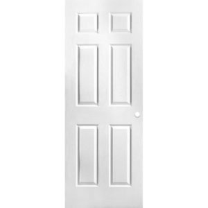 Textured 6-Panel Hollow Core Primed Composite Interior Door Slab with Bore