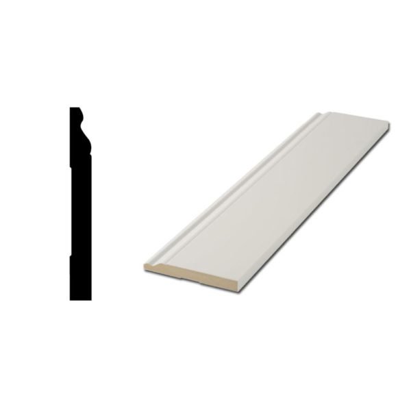 Primed Finger-Jointed Base Molding WM688 5/8 in. x 5-1/4 in. 6 PC OF 16FT