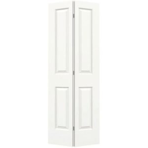 Carrara White Painted Smooth Molded Composite MDF Closet Bi-Fold Door